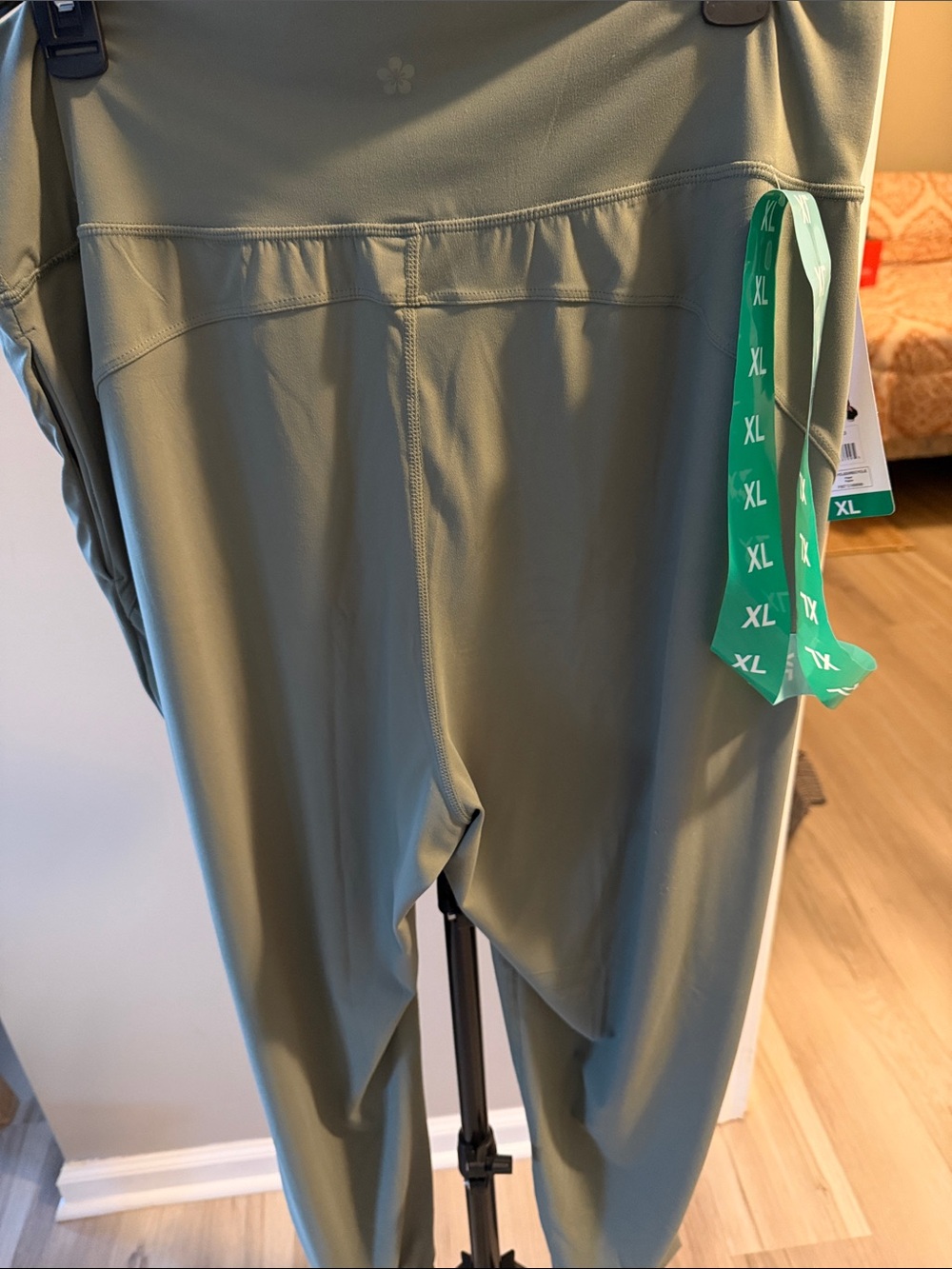 Tuff Athletics Olive Green High-Waist Track Joggers - Picture 3 of 4